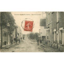 36 TOURNON SAINT MARTIN. La Poste et Café Route de la Gare 1908