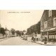 89 LIGNY LE CHATEL. Gendarmeà vélo devant Café Restaurant Avenue Aristide Briand 1944