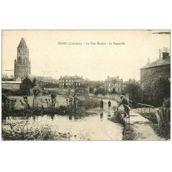 carte postale ancienne 14 ORBEC. La Passerelle du Petit Moulin 1926