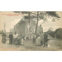 50 SAINT VAAST LA HOUGUE. La Chapelle de Joinville. Porteuse d'eau et Pêcheur de Crevettes Crustacés