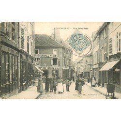 88 NEUFCHATEAU. Rue Saint Jean 1906 Comptoirs Français et Coiffeur