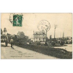 carte postale ancienne 14 ORBEC-EN-AUGE. Ramasseur de lait en attelage et Villa Beauvoir 1909