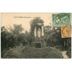 carte postale ancienne 14 OUFFIERES. La Grotte 1924
