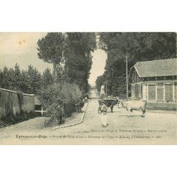 91 EPINAY-SUR-ORGE. Paysan Eleveur et ses Vaches Route de Paris à Morsang-sur-Orge et Bois de Villemoisson