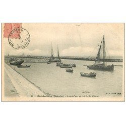 carte postale ancienne 14 OUISTREHAM. Avant-Port et Entrée du Chenal vers 1906