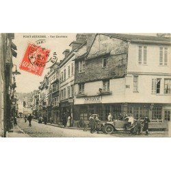 27 PONT AUDEMER. Voiture ancienne devant la Menuiserie Rue Gambetta 1927