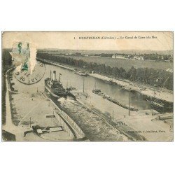 carte postale ancienne 14 OUISTREHAM. Canal de Caen à la Mer. En l'état...