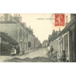 72 CONNERRE. Ouvriers Paveurs Terrassiers Cantonniers Rue Nationale 1908