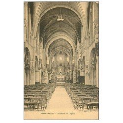 carte postale ancienne 14 OUISTREHAM. Eglise Nef et Choeur intérieur