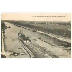 carte postale ancienne 14 OUISTREHAM. Le Canal de Caen à la Mer