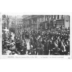 45 ORLEANS. Fêtes Jeanne d'Arc. Le Cortège avec le Conseil municipal. Pompiers et Militaires. photo carte postale