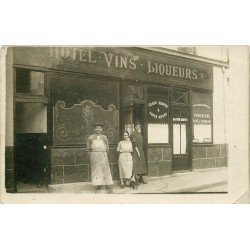PARIS 20. Café Aufrey Hôtel Vins Liqueurs au 8 Rue des Rigoles. Photo carte postale ancienne rare