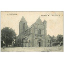 carte postale ancienne 14 OUISTREHAM. L'Eglise. Ecrite par le Lieutenant Baudoin vers 1913