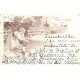 PARIS. Exposition du Village Suisse en 1900. Une Blanchisseuse carte postale ancienne timbrée en 1900