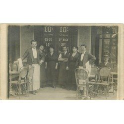 PARIS III. Café Bar Briard 78 rue de Réaumur 1912. Rare photo carte postale ancienne