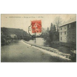 carte postale ancienne 14 PONT-D'OUILLY. Barrage sur l'orne 1912