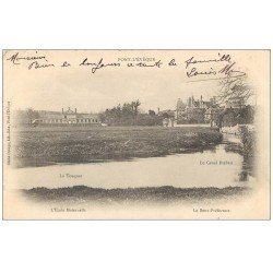 carte postale ancienne 14 PONT-L'EVÊQUE. Ecole Maternelle et Canal Bréban 1903