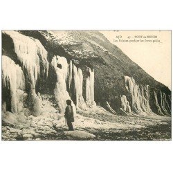 carte postale ancienne 14 PORT-EN-BESSIN. Falaises gelées 1929