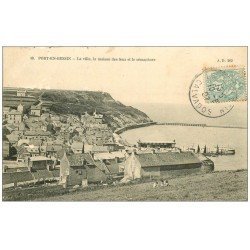 carte postale ancienne 14 PORT-EN-BESSIN. Maison des Feux et Sémaphore 1907