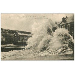 carte postale ancienne 14 PORT-EN-BESSIN. Tempête Février 1919