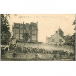 carte postale ancienne 95 ABLEIGES. Animation au Château 1908