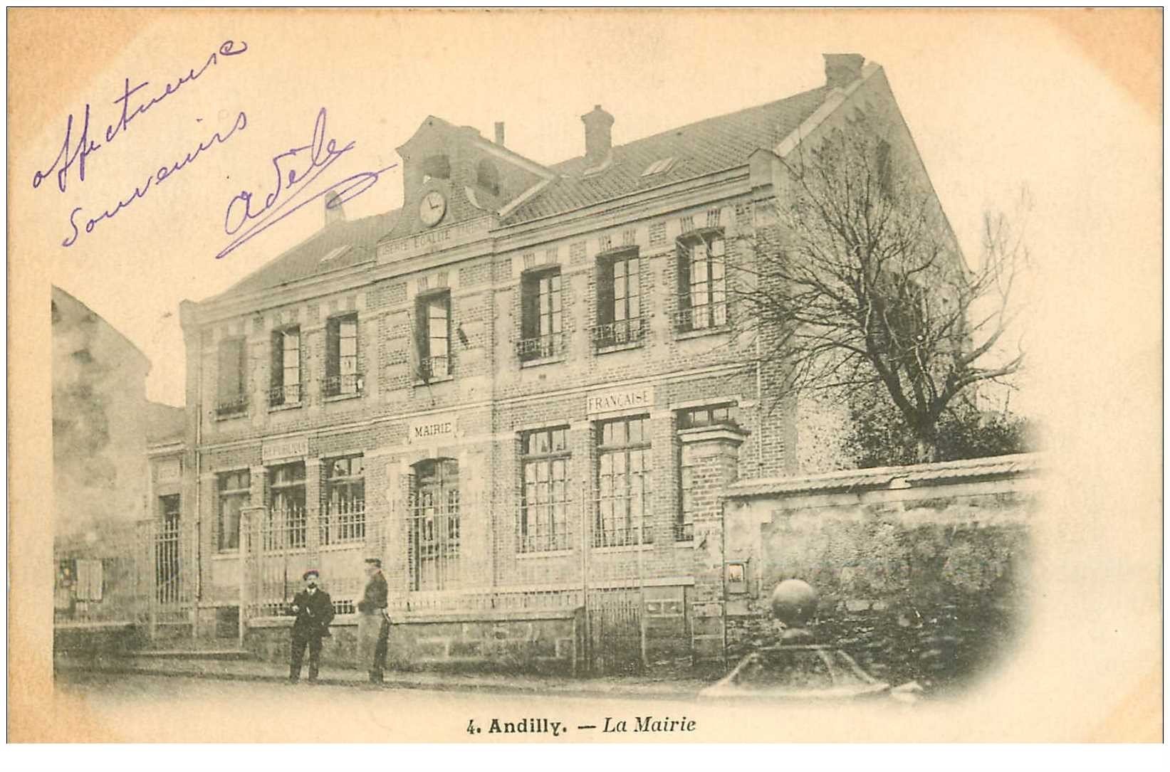 carte postale ancienne 95 ANDILLY. La Mairie 1903