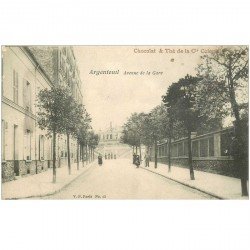 carte postale ancienne 95 ARGENTEUIL. Avenue de la Gare. Chocolat Thé Coloniale