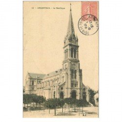 carte postale ancienne 95 ARGENTEUIL. La Basilique 1906. Timbre verso absent