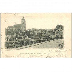 carte postale ancienne 95 BEAUMONT SUR OISE. Carrefour Périne 1903 Restaurant Langlet Minel