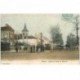 carte postale ancienne 95 BEZONS. Eglise et Place du Marché 1905 Tramway
