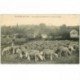 carte postale ancienne 95 BRUYERES SUR OISE. Berger et troupeau de Moutons sur Berge de l'Oise 1915