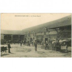 95 BRUYERES SUR OISE. Chevaux à la Ferme Dupont 1915. Fine plissure