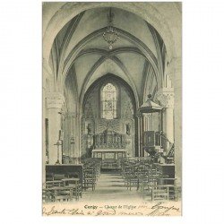 carte postale ancienne 95 CERGY. Choeur de l'eglise 1909