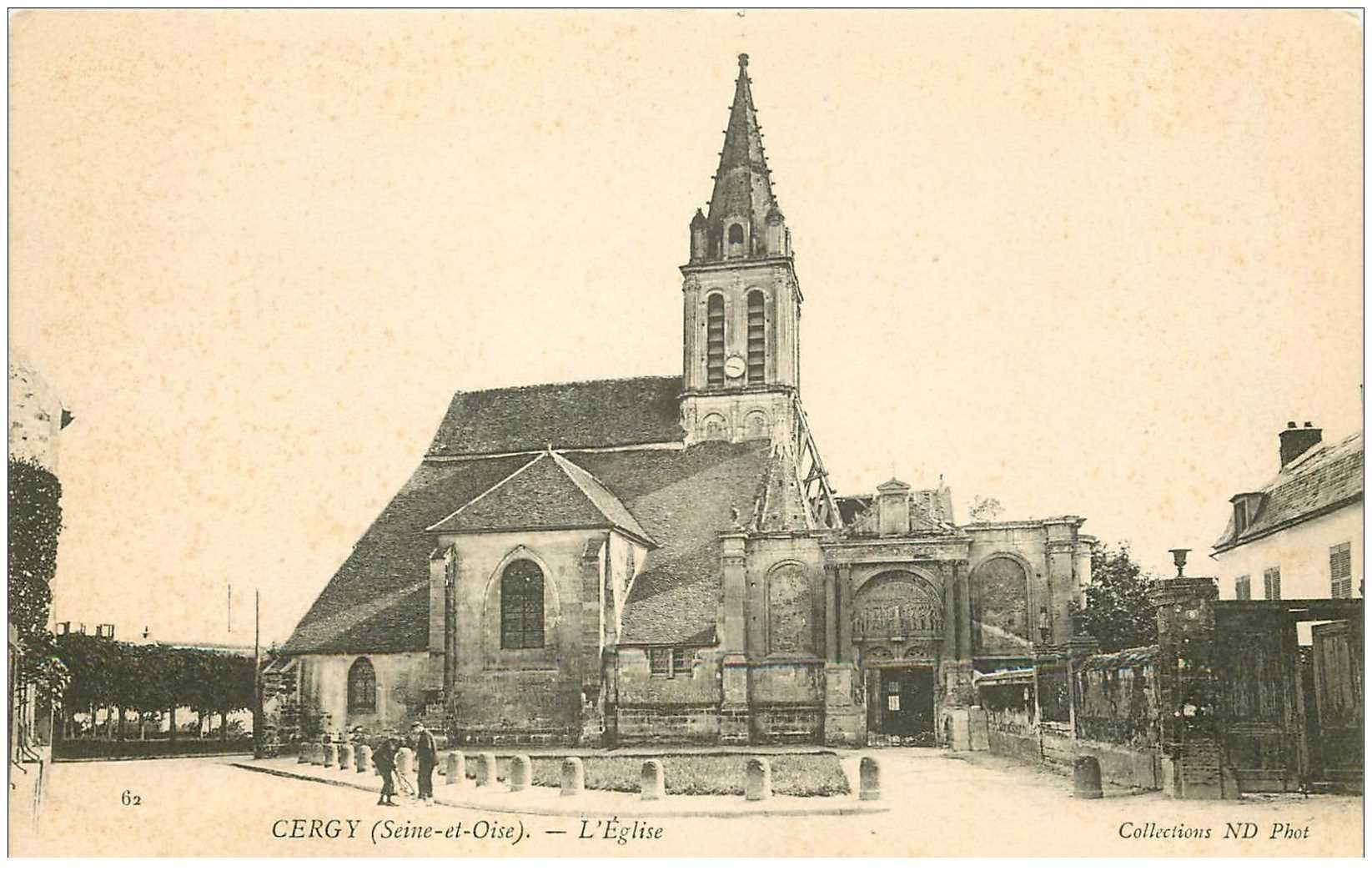 carte postale ancienne 95 CERGY. L'Eglise
