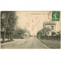 carte postale ancienne 95 CERNAY ERMONT. Rue de Sannois 1911