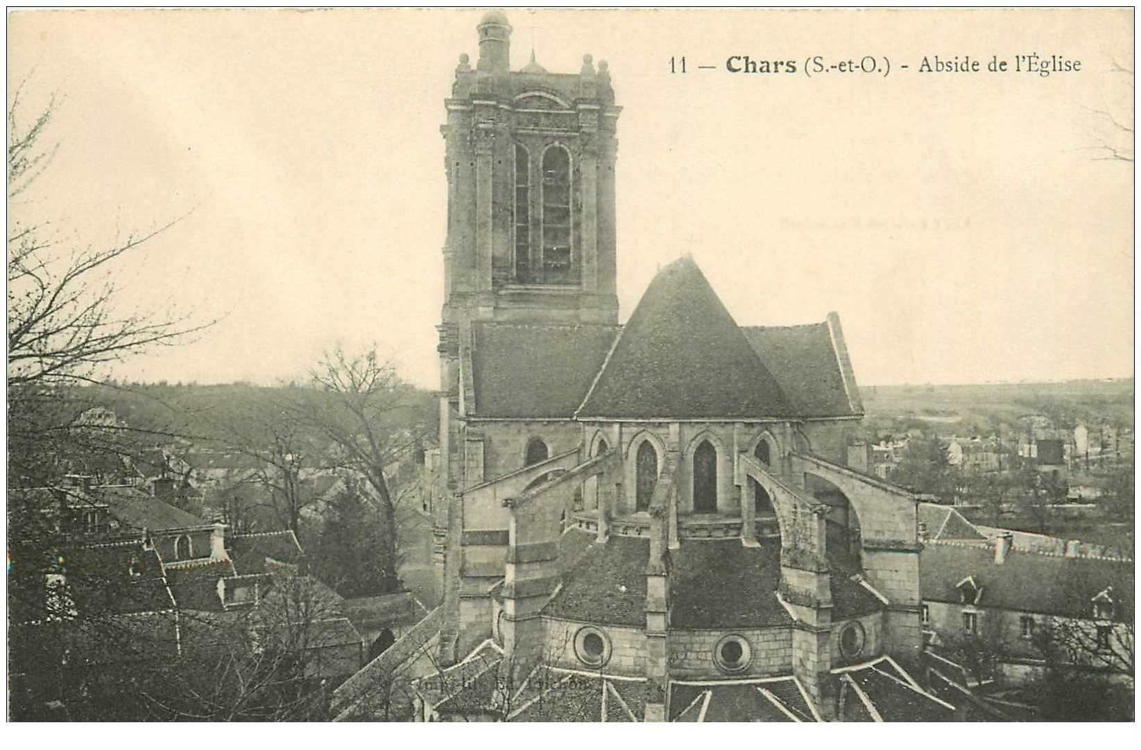 carte postale ancienne 95 CHARS. L'Eglise Abside