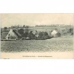 carte postale ancienne 95 CORMEILLES EN VEXIN. Hameau de Bazencourt 1916 plissure coin gauche