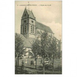 carte postale ancienne 95 CORMEILLES EN VEXIN. L'Eglise animation
