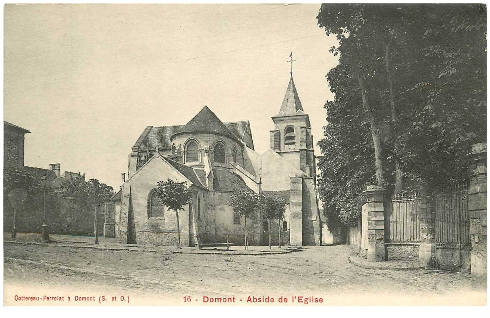 carte postale ancienne 95 DOMONT. L'Eglise Abside