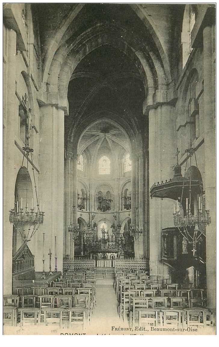 carte postale ancienne 95 DOMONT. L'Eglise intérieur