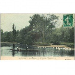 carte postale ancienne 95 EAUBONNE. Canotage sur les Etangs du Château 1907
