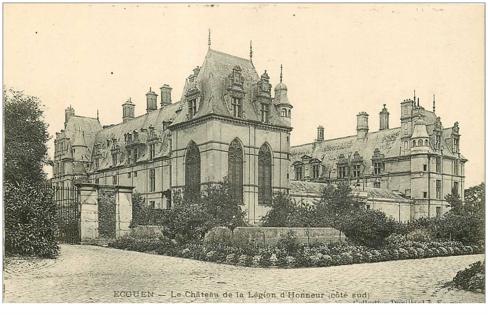 carte postale ancienne 95 ECOUEN. Château Légion d'Honneur côté Sud