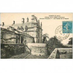 carte postale ancienne 95 ECOUEN. Château Légion d'Honneur Fossés de la Façade 1927