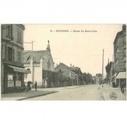 carte postale ancienne 95 ENGHIEN LES BAINS. Café Tabac Route de Saint Leu