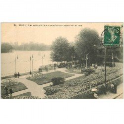 carte postale ancienne 95 ENGHIEN LES BAINS. Jardin du Casino et Lac 1907