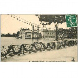 carte postale ancienne 95 ENGHIEN LES BAINS. Le Casino vu de la Nouvelle Jetée 1912