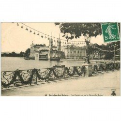 carte postale ancienne 95 ENGHIEN LES BAINS. Le Casino vu de la Nouvelle Jetée 1912