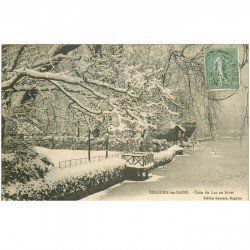 carte postale ancienne 95 ENGHIEN LES BAINS. Le Lac en Hiver 1924