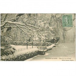 carte postale ancienne 95 ENGHIEN LES BAINS. Le Lac en Hiver 1924