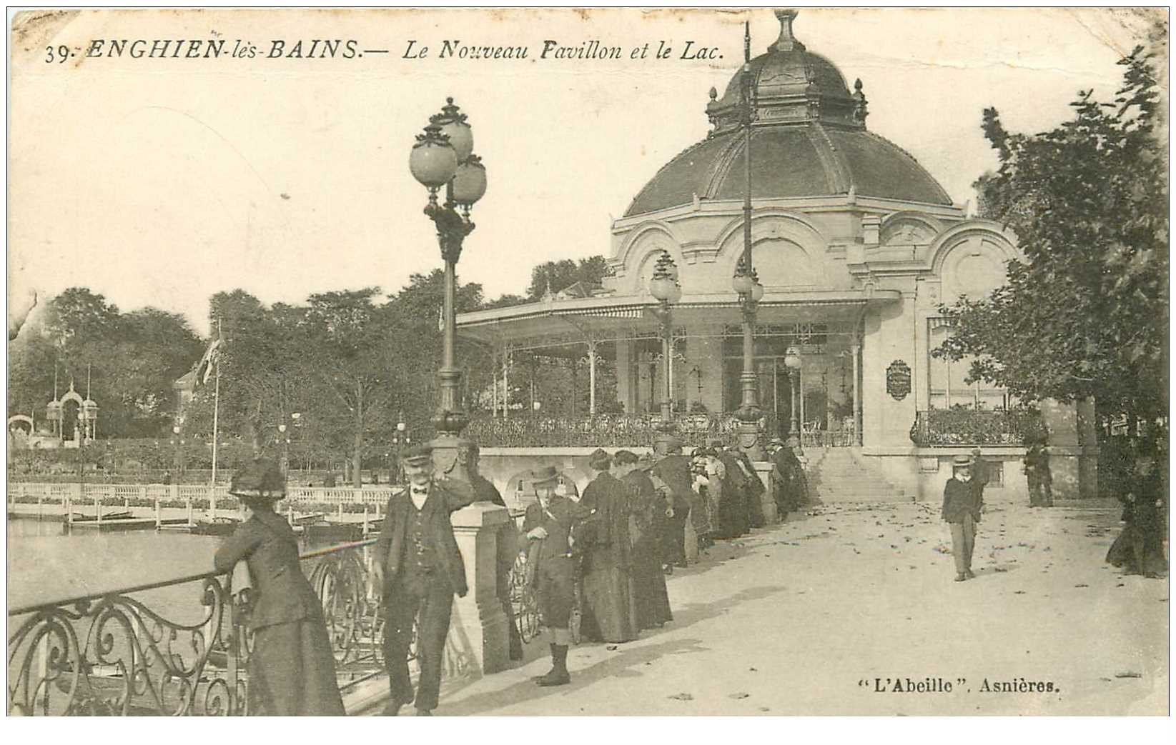 95 ENGHIEN-LES-BAINS. Nouveau Pavillon et Lac 1915